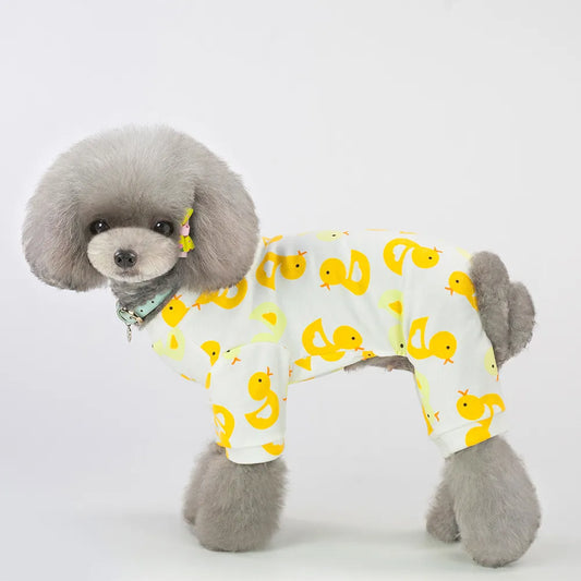 Duck Printed Dog Jumpsuit