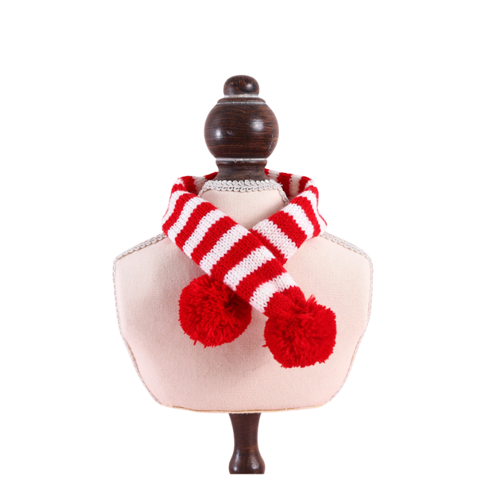 Festive Striped Knit Christmas Scarf for Pets