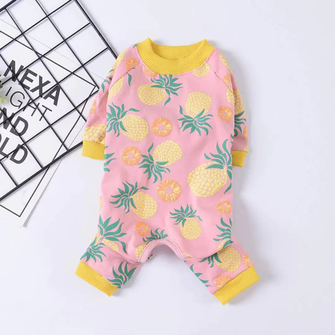 Cotton Stretch Pineapple Pet Sweater