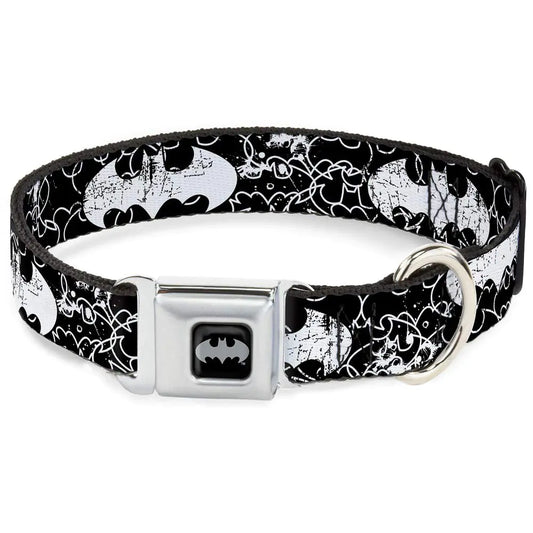 Batman Black White Dog Collar