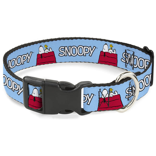 Snoopy Sky Blue Dog Collar