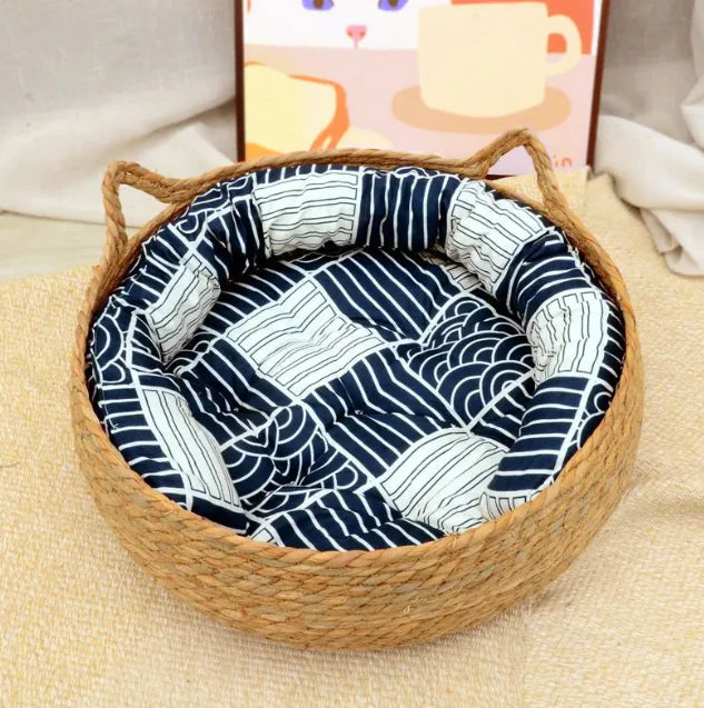 Natural Woven Pet Bed