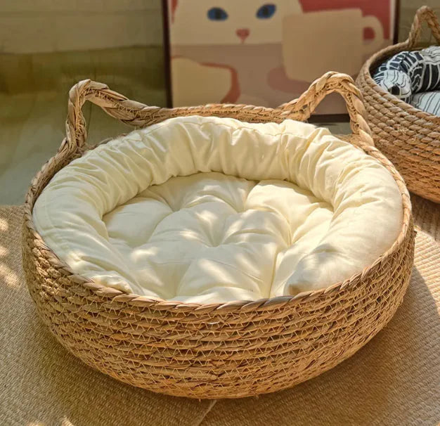 Natural Woven Pet Bed