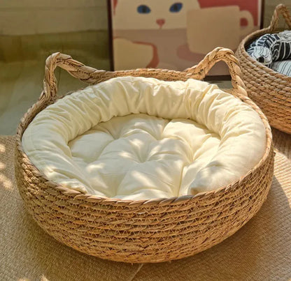 Natural Woven Pet Bed