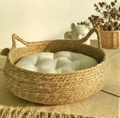 Natural Woven Pet Bed
