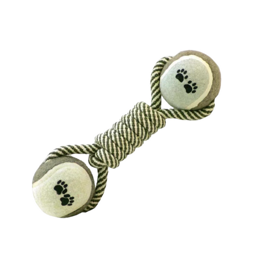 Cotton Rope Dog Toy with Tennis Ball