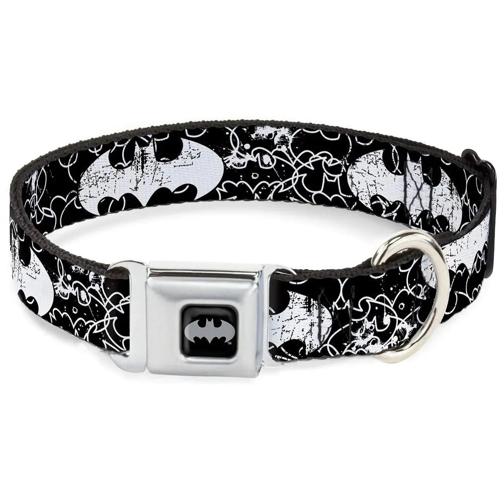 Batman Black White Dog Collar