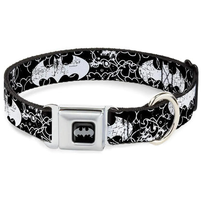 Batman Black White Dog Collar