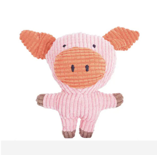 Squeaky Pig Plush Dog Toy