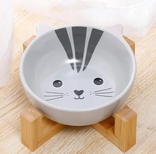 Cat Printed Ceramic Pet Bowl