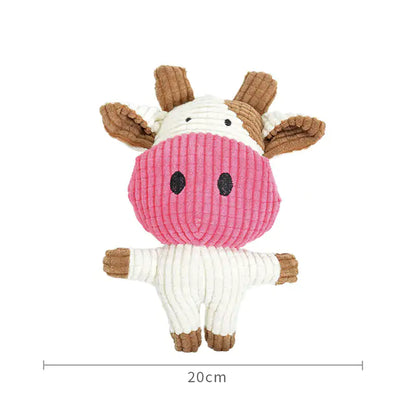 Squeaky Cow Plush Dog Toy