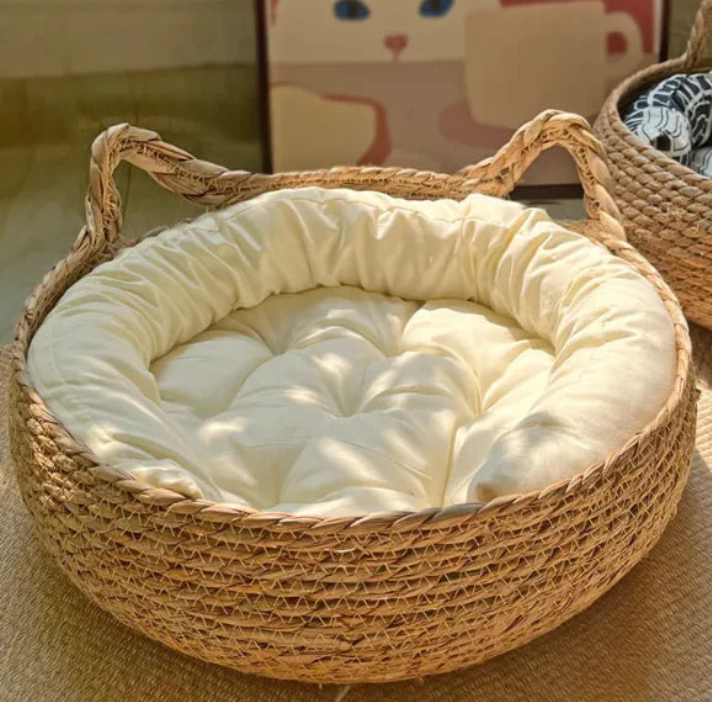 Natural Woven Pet Bed