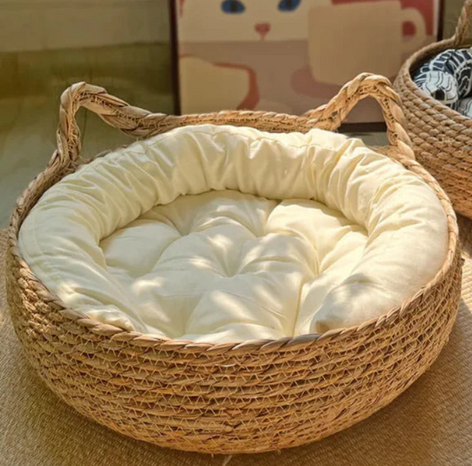 Natural Woven Pet Bed