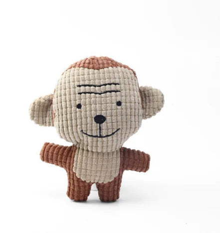 Squeaky Monkey Plush Dog Toy