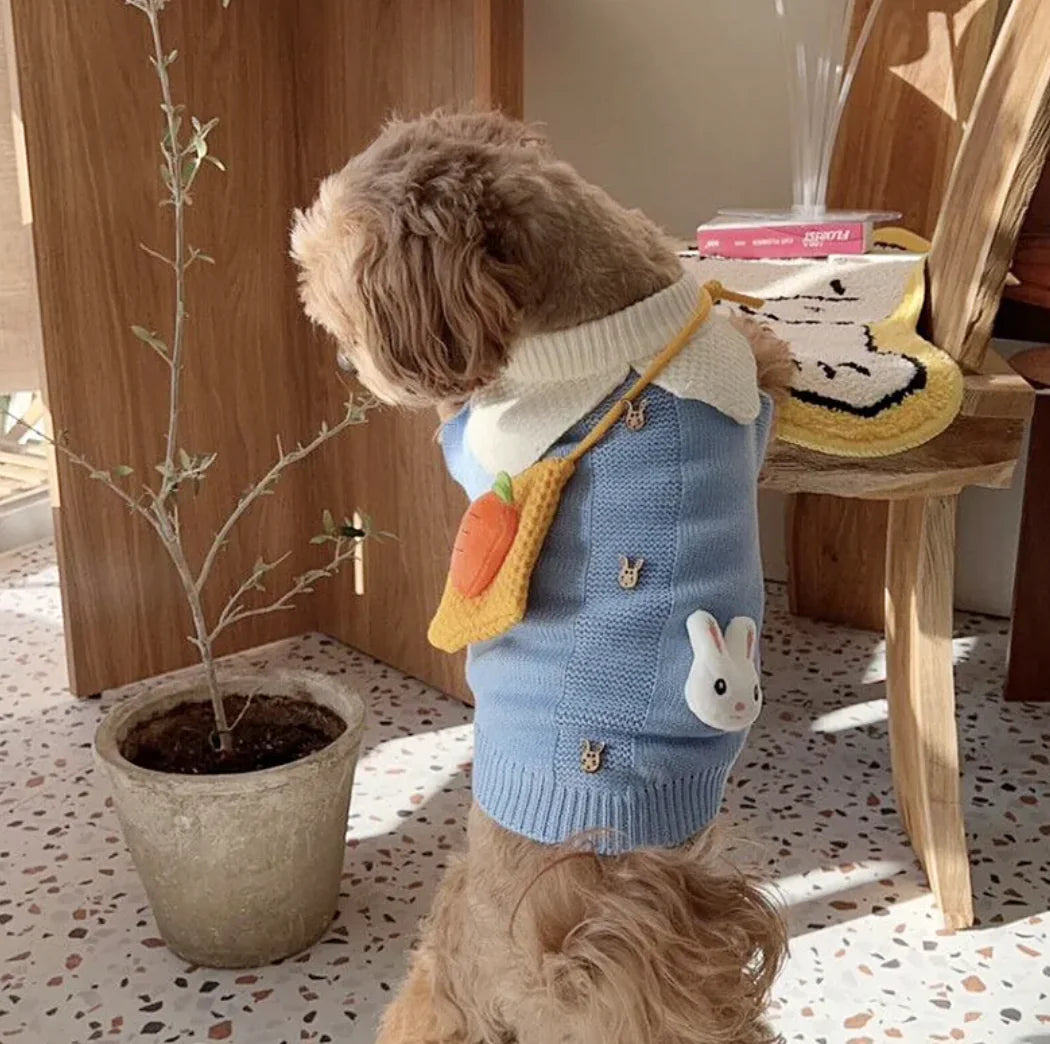 Knitted Bunny Dog Sweater