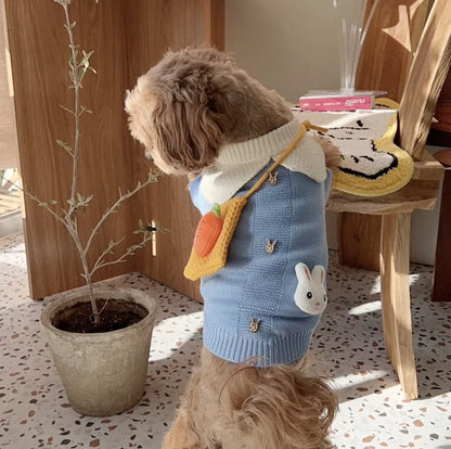 Knitted Bunny Dog Sweater