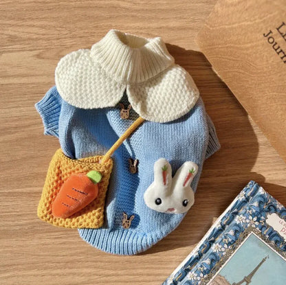 Knitted Bunny Dog Sweater