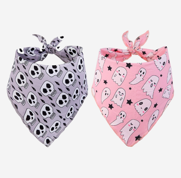 Ghost & Skull Pet Bandana Set