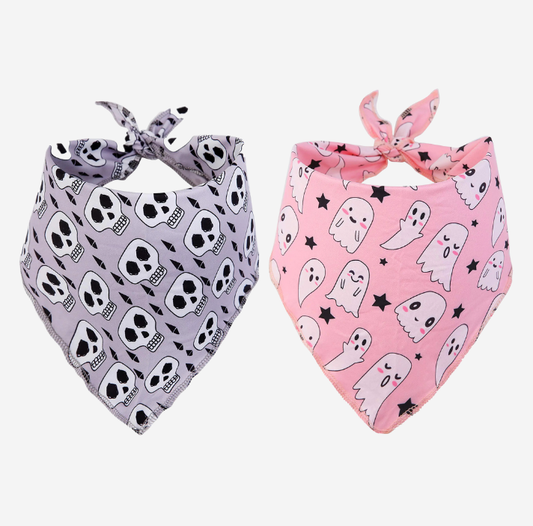 Ghost & Skull Pet Bandana Set