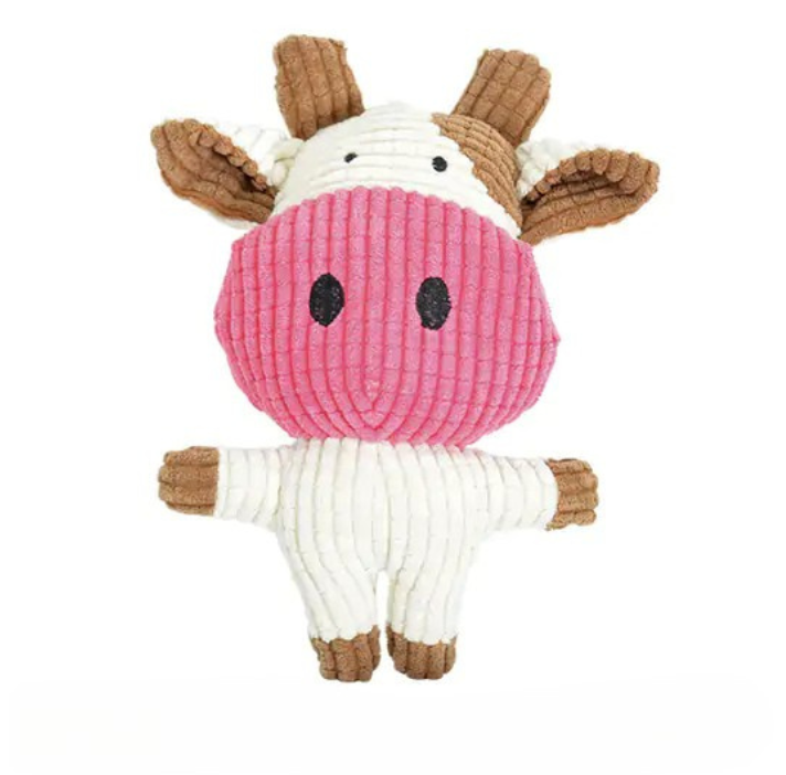 Squeaky Cow Plush Dog Toy