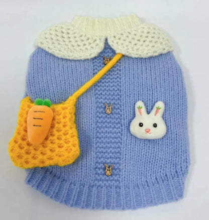 Knitted Bunny Dog Sweater