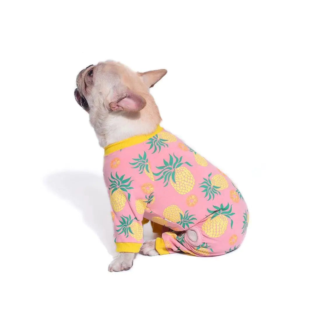 Cotton Stretch Pineapple Pet Sweater