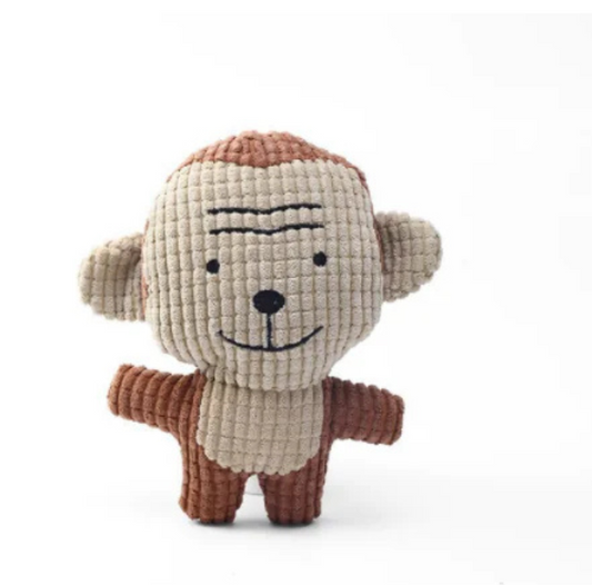 Squeaky Monkey Plush Dog Toy