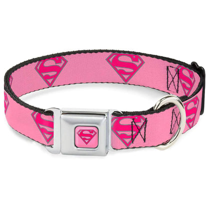 Superman Pink Dog Collar